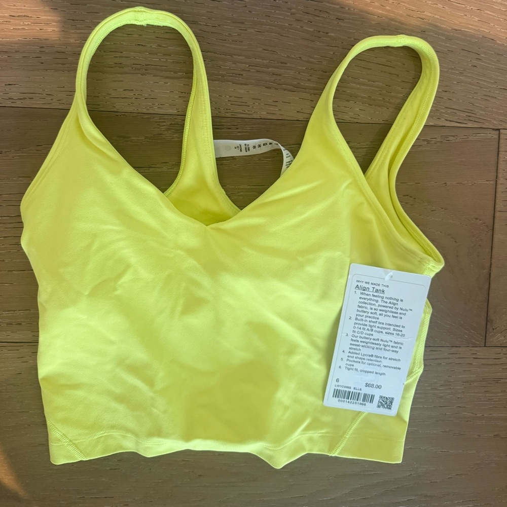 Lululemon Athletica Yellow Sports Bra